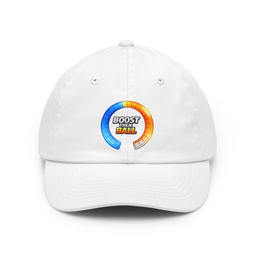 Boost Then Ball Dad Hat | Gaming HUD Meter, Blue Orange Arcade Cap