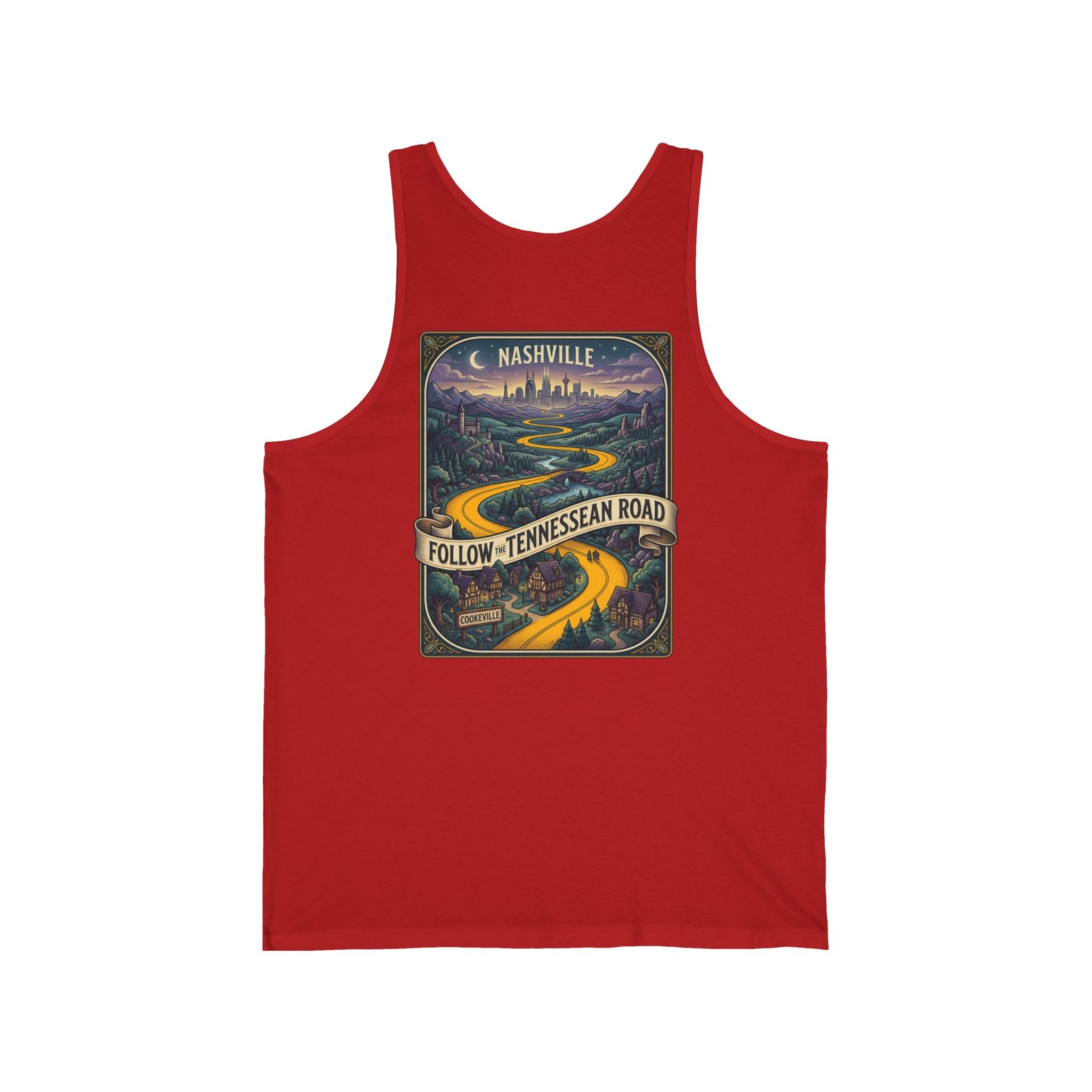Follow the Tennessean Road Tank Top | Nashville Music Roadtrip Graphic